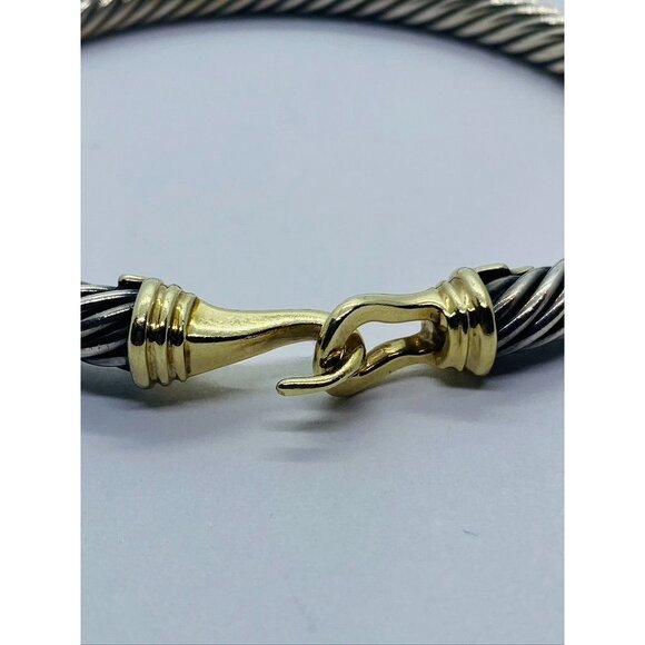 David Yurman Buckle Cable Classic Bracelet in Sterling Silver with 14k Gold - Picture 8 of 8